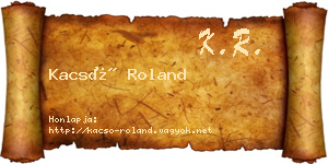 Kacsó Roland névjegykártya